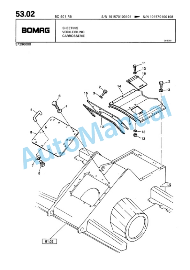 Bomag BC 601 RB Sanitary Landfill Compactor Spare Parts Catalogue 00816011 4 Bomag BC 601 RB Sanitary Landfill Compactor Spare Parts Catalogue 00816011-4