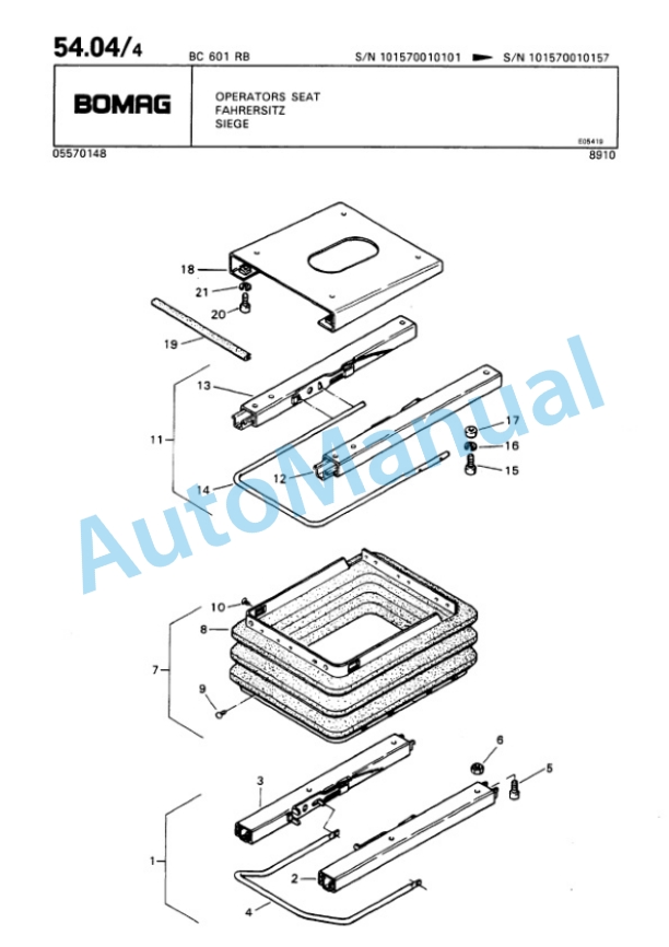 Bomag BC 601 RB Sanitary Landfill Compactor Spare Parts Catalogue 00816012 4 Bomag BC 601 RB Sanitary Landfill Compactor Spare Parts Catalogue 00816012-4