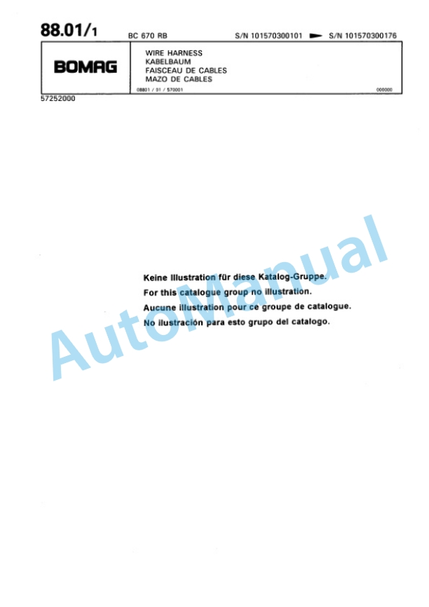 Bomag BC 670 RB Sanitary Landfill Compactor Spare Parts Catalogue 00816001 3 Bomag BC 670 RB Sanitary Landfill Compactor Spare Parts Catalogue 00816001-3