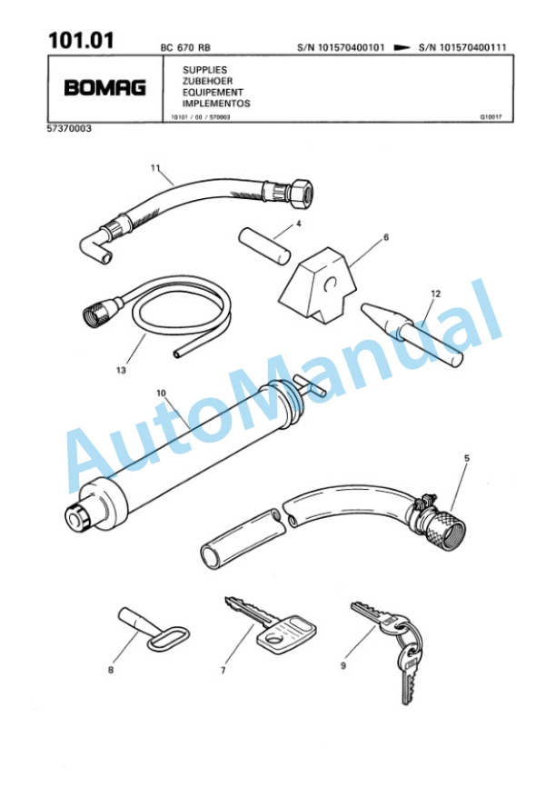 Bomag BC 670 RB Sanitary Landfill Compactor Spare Parts Catalogue 00816002 5 Bomag BC 670 RB Sanitary Landfill Compactor Spare Parts Catalogue 00816002-5