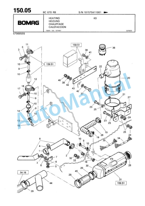 Bomag BC 670 RB Sanitary Landfill Compactor Spare Parts Catalogue 00816005 5 Bomag BC 670 RB Sanitary Landfill Compactor Spare Parts Catalogue 00816005-5
