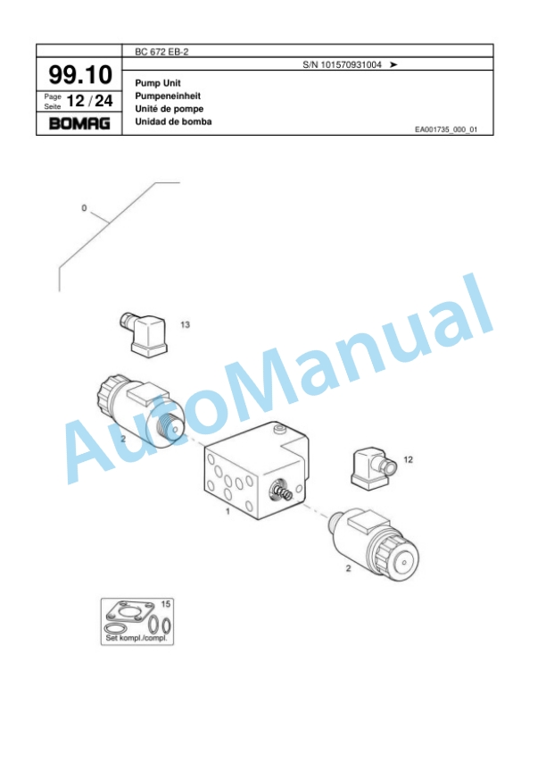 Bomag BC 672 EB-2 Soil Compacter Spare Parts Catalogue 00818189 4 Bomag BC 672 EB-2 Soil Compacter Spare Parts Catalogue 00818189-4
