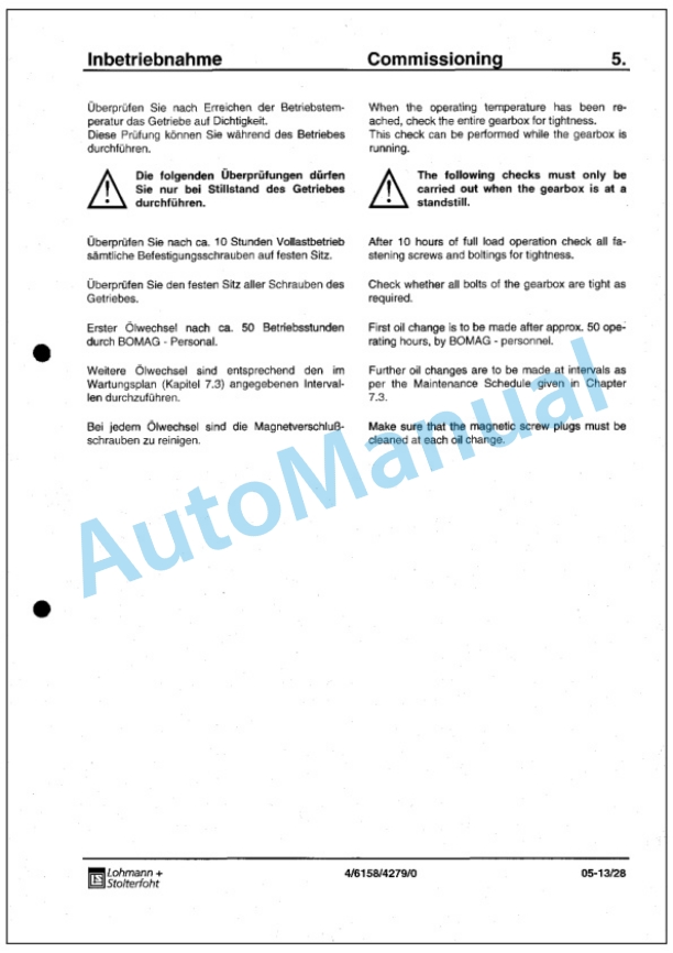 Bomag BC 672 RB-2, BC 772 RB-2, BC 772 RS-2, BC 672 EB-2, BC 772 EB-2 Sanitary Landfill Compactor Service Manual 00891153 5 Bomag BC 672 RB-2, BC 772 RB-2, BC 772 RS-2, BC 672 EB-2, BC 772 EB-2 Sanitary Landfill Compactor Service Manual 00891153 - Image 5