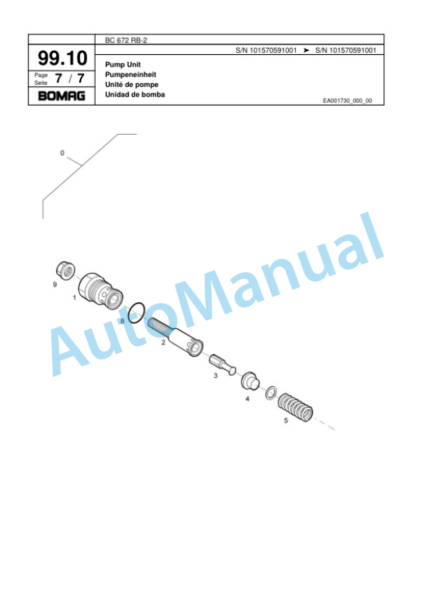 Bomag BC 672 RB-2 Sanitary Landfill Compactor Spare Parts Catalogue 00818181 4 Bomag BC 672 RB-2 Sanitary Landfill Compactor Spare Parts Catalogue 00818181-4