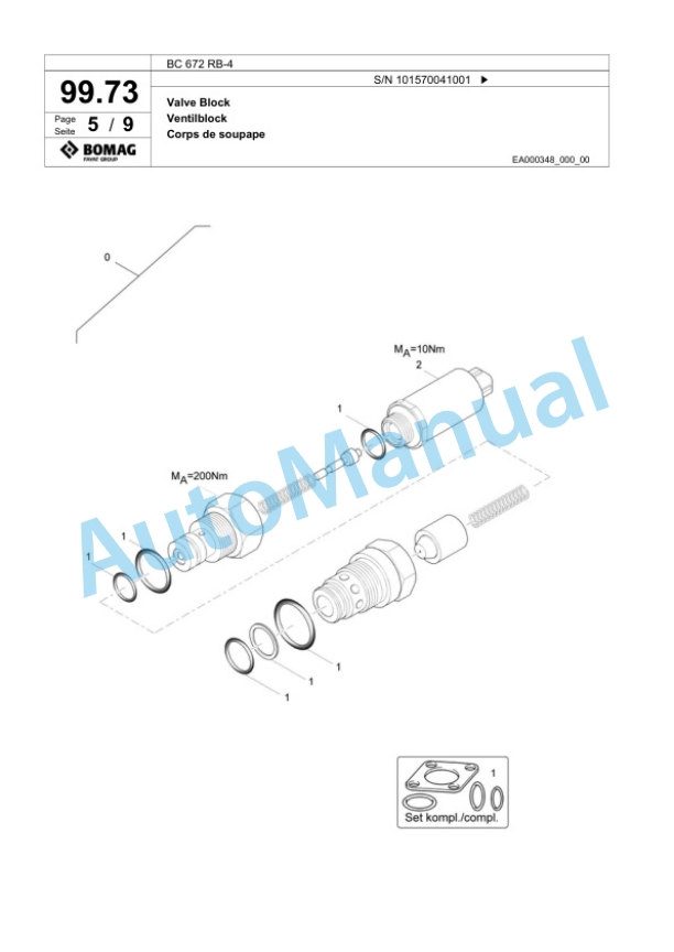 Bomag BC 672 RB-4 Sanitary Landfill Compactor Spare Parts Catalogue 00824531 4 Bomag BC 672 RB-4 Sanitary Landfill Compactor Spare Parts Catalogue 00824531-4