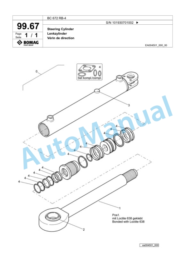 Bomag BC 672 RB-4 Sanitary Landfill Compactor Spare Parts Catalogue 00825763 4 Bomag BC 672 RB-4 Sanitary Landfill Compactor Spare Parts Catalogue 00825763-4
