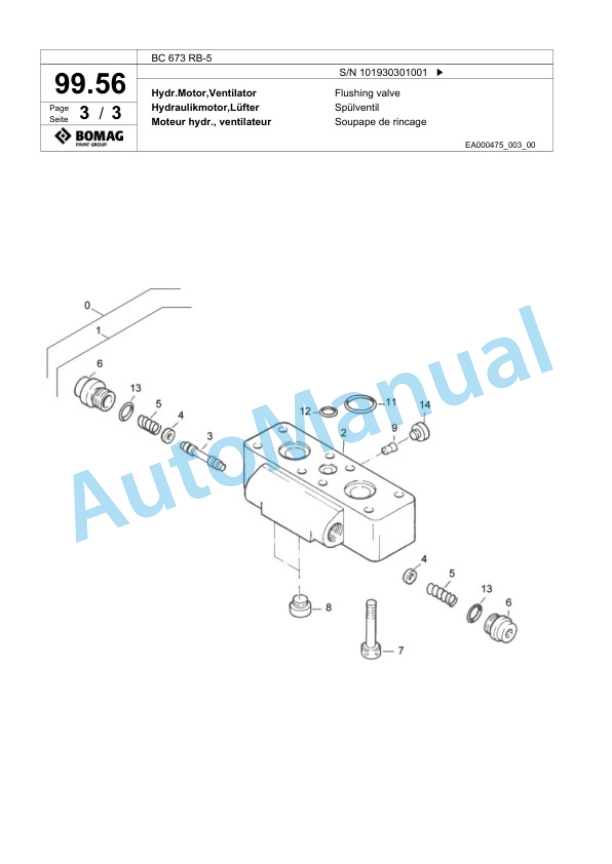 Bomag BC 673 RB-5 Sanitary Landfill Compactor Spare Parts Catalogue 00826253 4 Bomag BC 673 RB-5 Sanitary Landfill Compactor Spare Parts Catalogue 00826253-4