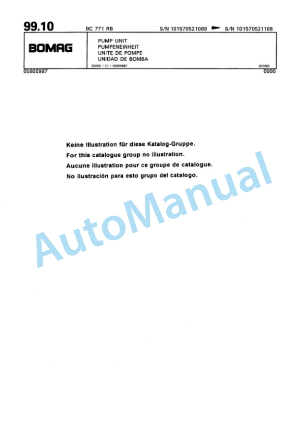 Bomag BC 771 RB Sanitary Landfill Compactor Spare Parts Catalogue 00816025 4 Bomag BC 771 RB Sanitary Landfill Compactor Spare Parts Catalogue 00816025-4
