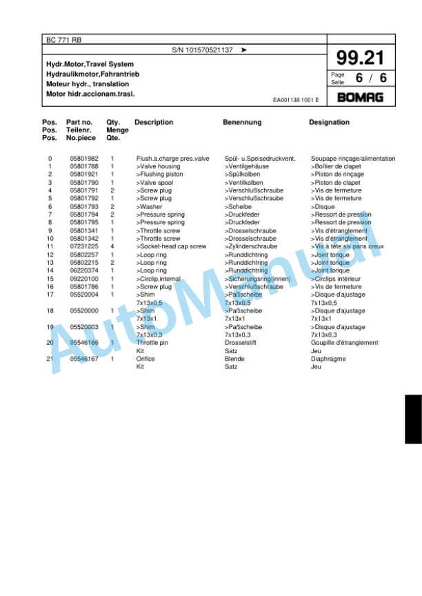 Bomag BC 771 RB Sanitary Landfill Compactor Spare Parts Catalogue 00817403 5 Bomag BC 771 RB Sanitary Landfill Compactor Spare Parts Catalogue 00817403-5