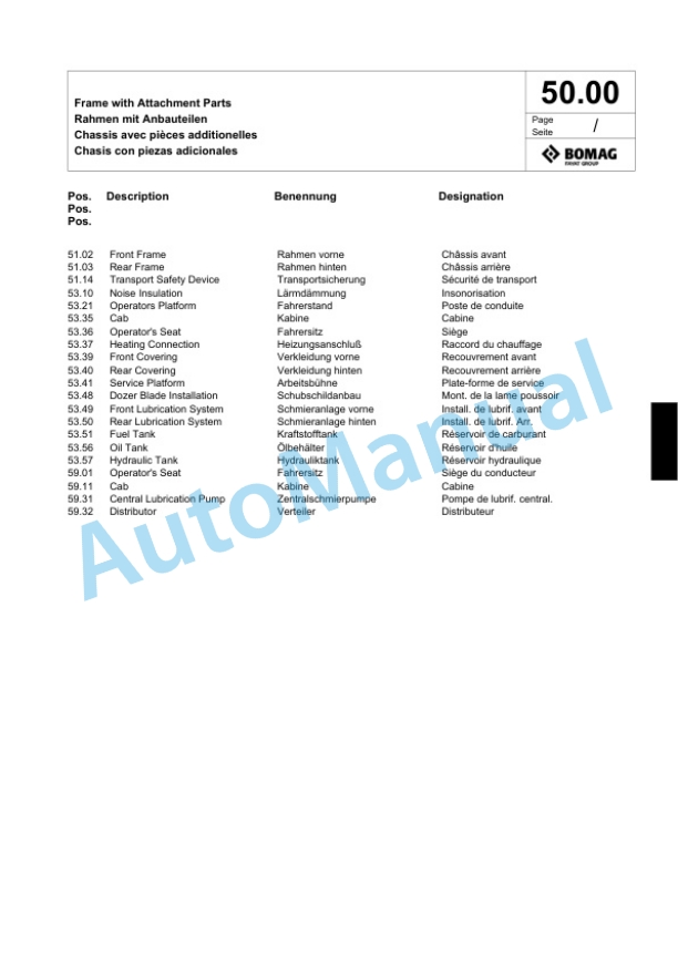 Bomag BC 772 EB-2 Soil Compacter Spare Parts Catalogue 00818897 2 Bomag BC 772 EB-2 Soil Compacter Spare Parts Catalogue 00818897-2