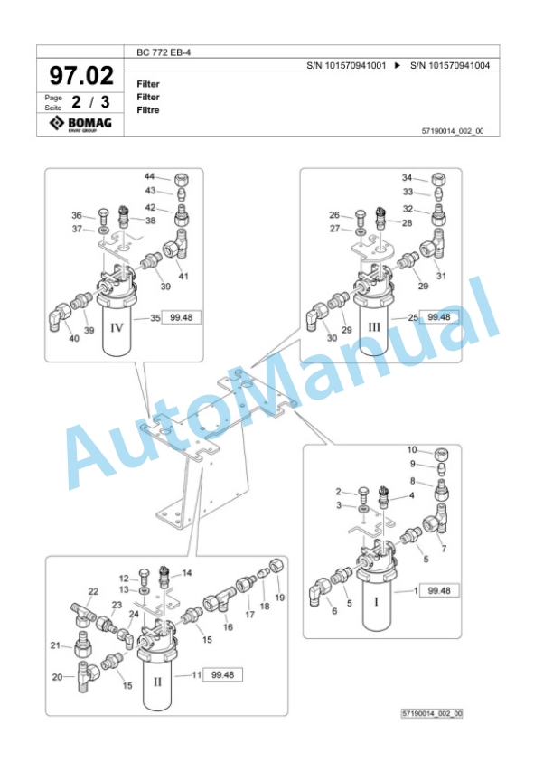 Bomag BC 772 EB-4 Sanitary Landfill Compactor Spare Parts Catalogue 00824857 4 Bomag BC 772 EB-4 Sanitary Landfill Compactor Spare Parts Catalogue 00824857-4