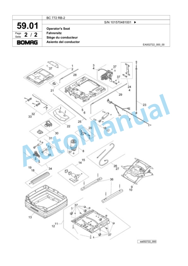 Bomag BC 772 RB-2 Sanitary Landfill Compactor Spare Parts Catalogue 00818885 2 Bomag BC 772 RB-2 Sanitary Landfill Compactor Spare Parts Catalogue 00818885-2