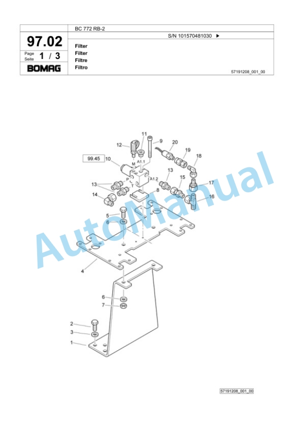 Bomag BC 772 RB-2 Sanitary Landfill Compactor Spare Parts Catalogue 00818885 3 Bomag BC 772 RB-2 Sanitary Landfill Compactor Spare Parts Catalogue 00818885-3