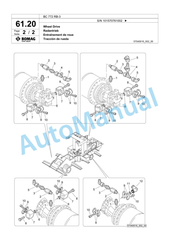Bomag BC 772 RB-3 Sanitary Landfill Compactor Spare Parts Catalogue 00824101 2 Bomag BC 772 RB-3 Sanitary Landfill Compactor Spare Parts Catalogue 00824101-2