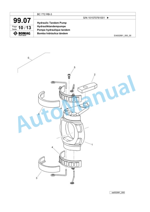 Bomag BC 772 RB-3 Sanitary Landfill Compactor Spare Parts Catalogue 00824101 3 Bomag BC 772 RB-3 Sanitary Landfill Compactor Spare Parts Catalogue 00824101-3