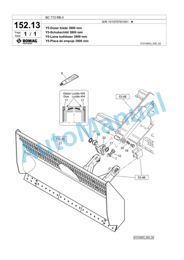 Bomag BC 772 RB-3 Sanitary Landfill Compactor Spare Parts Catalogue 00824101 5 Bomag BC 772 RB-3 Sanitary Landfill Compactor Spare Parts Catalogue 00824101-5