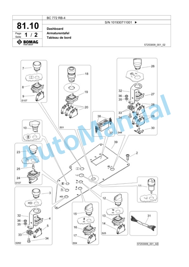 Bomag BC 772 RB-4 Sanitary Landfill Compactor Spare Parts Catalogue 00825765 2 Bomag BC 772 RB-4 Sanitary Landfill Compactor Spare Parts Catalogue 00825765-2
