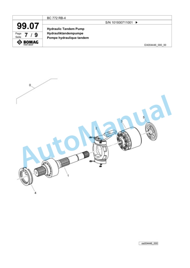 Bomag BC 772 RB-4 Sanitary Landfill Compactor Spare Parts Catalogue 00825765 3 Bomag BC 772 RB-4 Sanitary Landfill Compactor Spare Parts Catalogue 00825765-3
