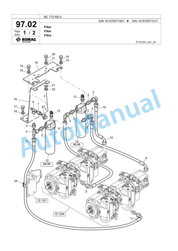 Bomag BC 772 RS-2 Sanitary Landfill Compactor Spare Parts Catalogue 00818185 4 Bomag BC 772 RS-2 Sanitary Landfill Compactor Spare Parts Catalogue 00818185-4