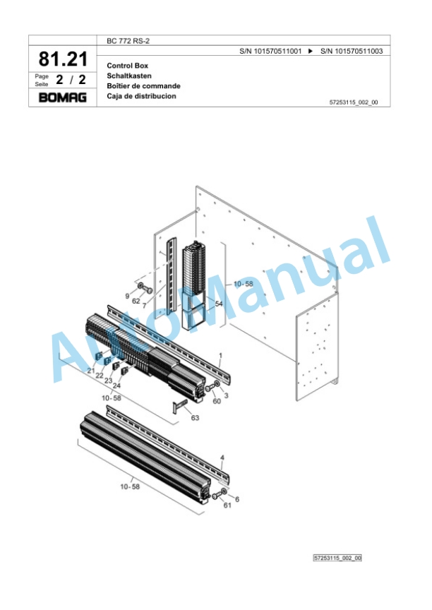 Bomag BC 772 RS-2 Sanitary Landfill Compactor Spare Parts Catalogue 00818895-2
