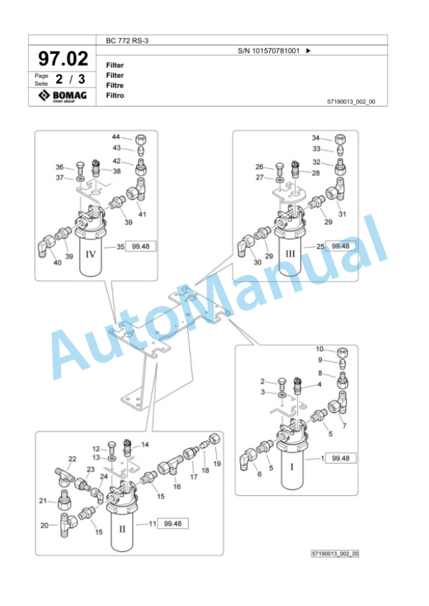 Bomag BC 772 RS-3 Sanitary Landfill Compactor Spare Parts Catalogue 00824349 3 Bomag BC 772 RS-3 Sanitary Landfill Compactor Spare Parts Catalogue 00824349-3