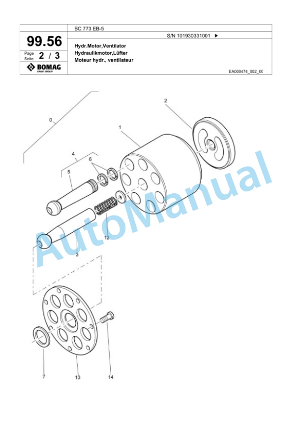 Bomag BC 773 EB-5 Sanitary Landfill Compactor Spare Parts Catalogue 00826259 5 Bomag BC 773 EB-5 Sanitary Landfill Compactor Spare Parts Catalogue 00826259-5