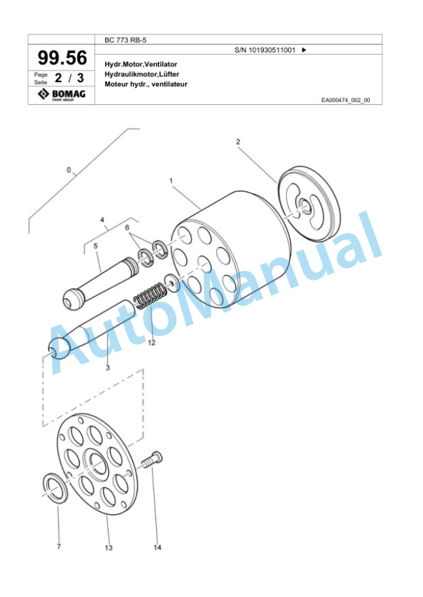 Bomag BC 773 RB-5 Sanitary Landfill Compactor Spare Parts Catalogue 00826861 5 Bomag BC 773 RB-5 Sanitary Landfill Compactor Spare Parts Catalogue 00826861-5