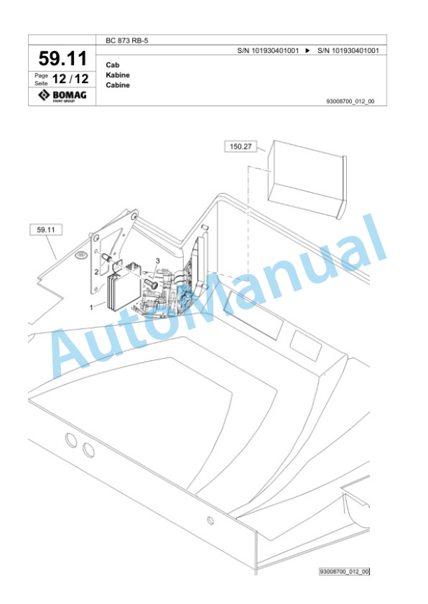 Bomag BC 873 RB-5 Sanitary Landfill Compactor Spare Parts Catalogue 00826033 2 Bomag BC 873 RB-5 Sanitary Landfill Compactor Spare Parts Catalogue 00826033-2