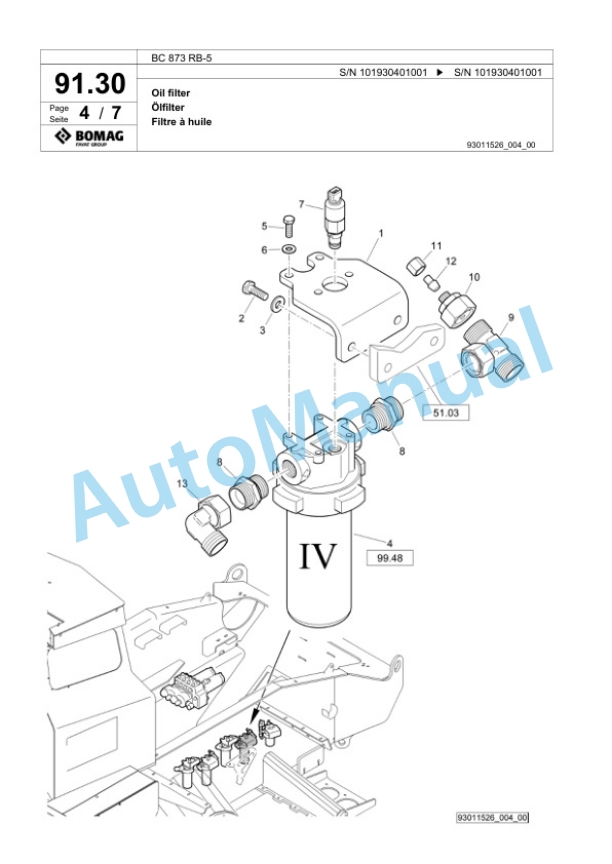 Bomag BC 873 RB-5 Sanitary Landfill Compactor Spare Parts Catalogue 00826033 3 Bomag BC 873 RB-5 Sanitary Landfill Compactor Spare Parts Catalogue 00826033-3