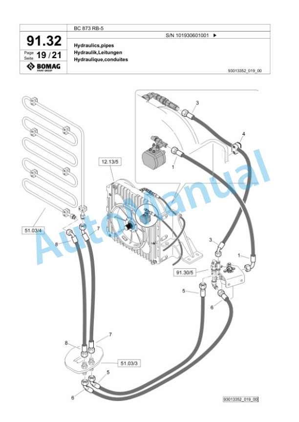 Bomag BC 873 RB-5 Sanitary Landfill Compactor Spare Parts Catalogue 00826465 4 Bomag BC 873 RB-5 Sanitary Landfill Compactor Spare Parts Catalogue 00826465-4