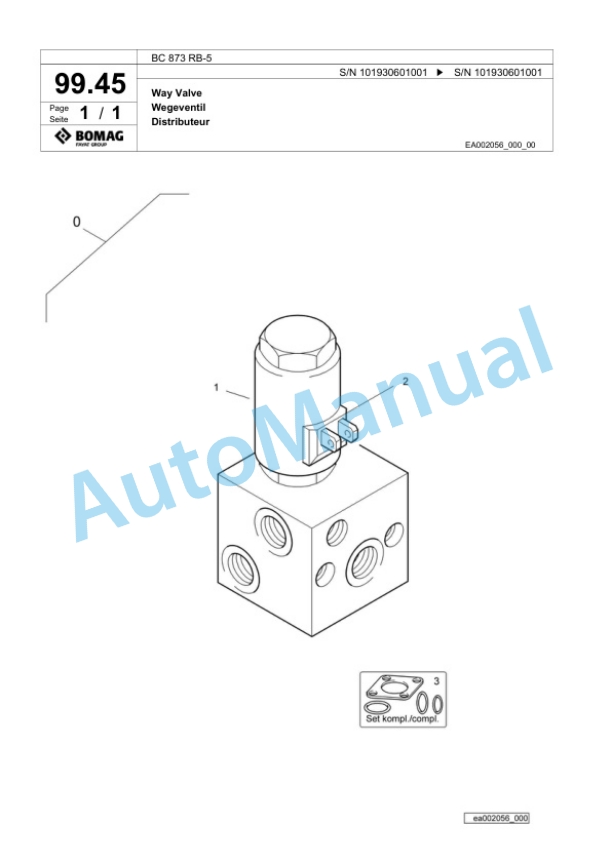 Bomag BC 873 RB-5 Sanitary Landfill Compactor Spare Parts Catalogue 00826465 5 Bomag BC 873 RB-5 Sanitary Landfill Compactor Spare Parts Catalogue 00826465-5