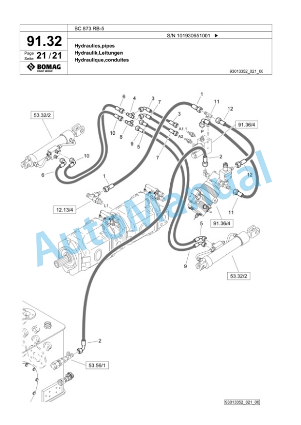 Bomag BC 873 RB-5 Sanitary Landfill Compactor Spare Parts Catalogue 00826655 4 Bomag BC 873 RB-5 Sanitary Landfill Compactor Spare Parts Catalogue 00826655-4
