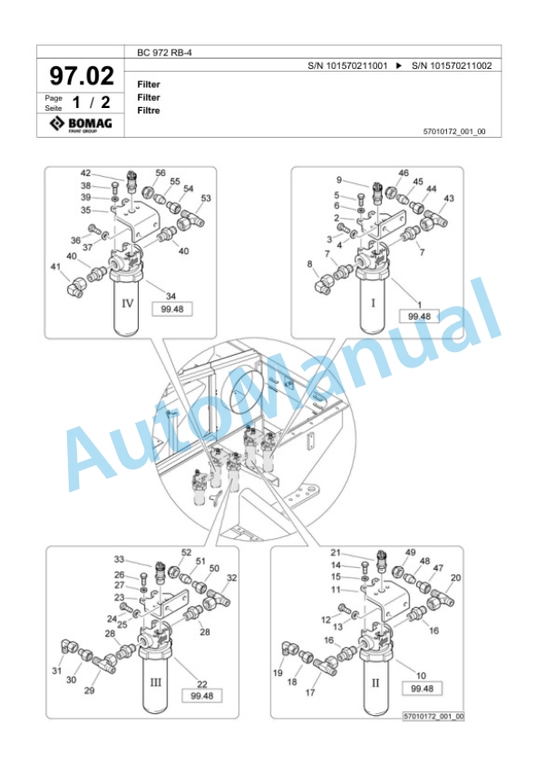 Bomag BC 972 RB-4 Sanitary Landfill Compactor Spare Parts Catalogue 00824899 4 Bomag BC 972 RB-4 Sanitary Landfill Compactor Spare Parts Catalogue 00824899-4