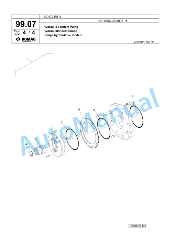 Bomag BC 972 RB-4 Sanitary Landfill Compactor Spare Parts Catalogue 00825119 4 Bomag BC 972 RB-4 Sanitary Landfill Compactor Spare Parts Catalogue 00825119-4