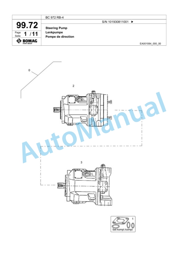 Bomag BC 972 RB-4 Sanitary Landfill Compactor Spare Parts Catalogue 00825773 5 Bomag BC 972 RB-4 Sanitary Landfill Compactor Spare Parts Catalogue 00825773-5