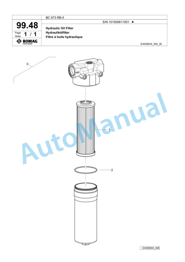 Bomag BC 973 RB-5 Sanitary Landfill Compactor Spare Parts Catalogue 00826463 5 Bomag BC 973 RB-5 Sanitary Landfill Compactor Spare Parts Catalogue 00826463-5