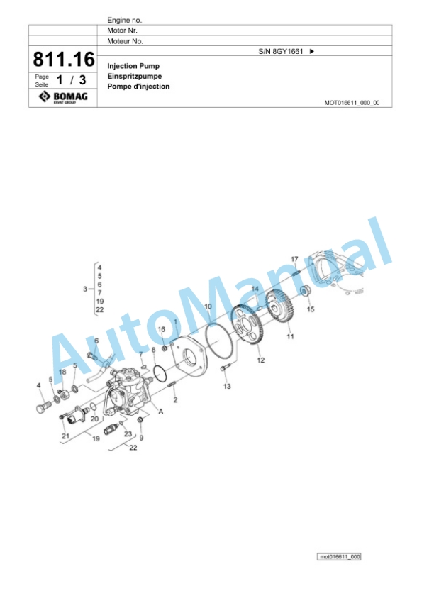 Bomag BF 200 C-2 S200 V Paver Spare Parts Catalogue 00825335 5 Bomag BF 200 C-2 S200 V Paver Spare Parts Catalogue 00825335-5