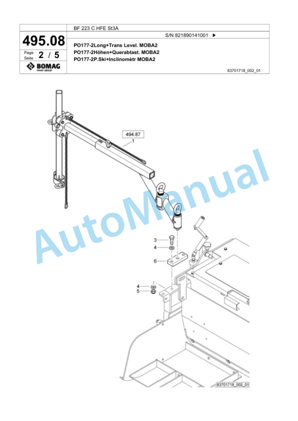 Bomag BF 223 C HFE St3A Paver Spare Parts Catalogue 00826031 5 Bomag BF 223 C HFE St3A Paver Spare Parts Catalogue 00826031-5