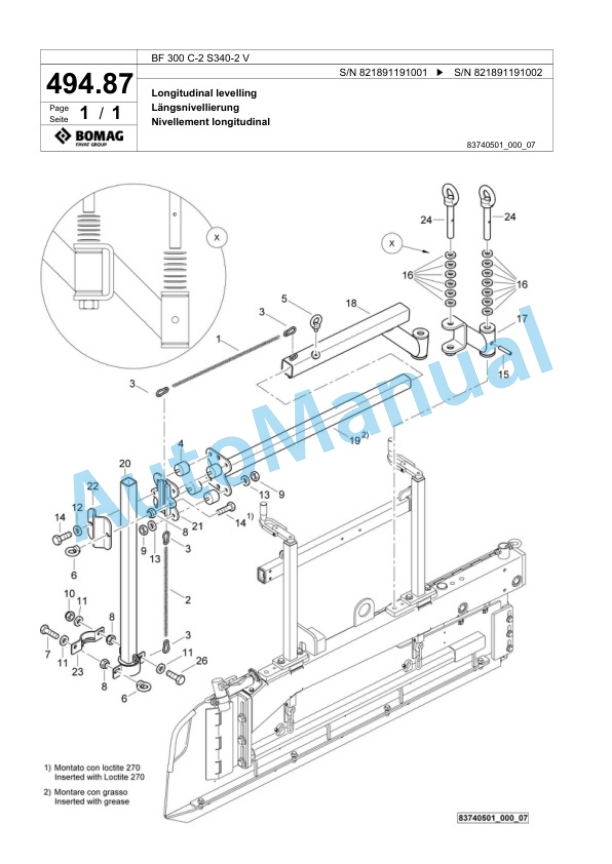 Bomag BF 300 C-2 S340-2 V Paver Spare Parts Catalogue 00800813 4 Bomag BF 300 C-2 S340-2 V Paver Spare Parts Catalogue 00800813-4