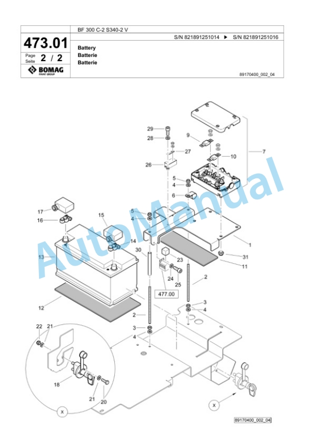 Bomag BF 300 C-2 S340-2 V Paver Spare Parts Catalogue 00825653 2 Bomag BF 300 C-2 S340-2 V Paver Spare Parts Catalogue 00825653-2