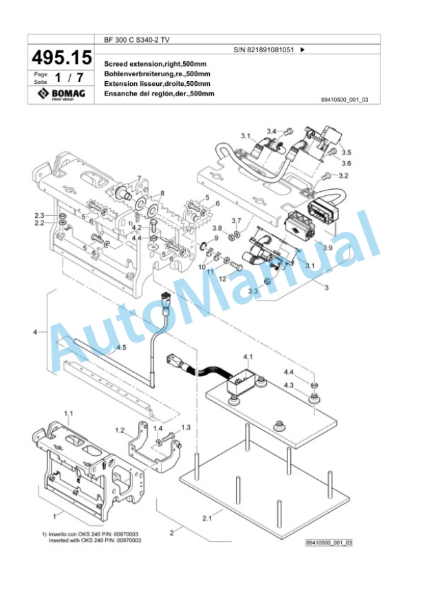 Bomag BF 300 C S340-2 TV Paver Spare Parts Catalogue 00800761 5 Bomag BF 300 C S340-2 TV Paver Spare Parts Catalogue 00800761-5