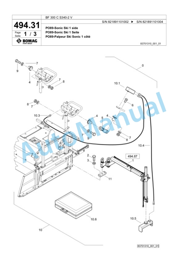 Bomag BF 300 C S340-2 V Paver Spare Parts Catalogue 00800765 4 Bomag BF 300 C S340-2 V Paver Spare Parts Catalogue 00800765-4