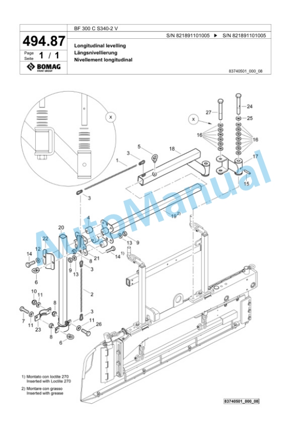Bomag BF 300 C S340-2 V Paver Spare Parts Catalogue 00800765 5 Bomag BF 300 C S340-2 V Paver Spare Parts Catalogue 00800765-5