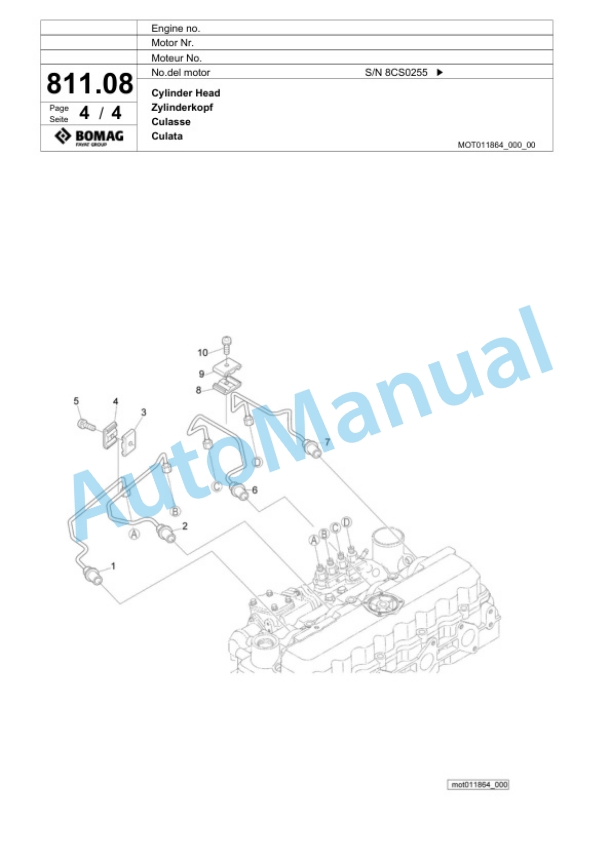 Bomag BF 300 C S340-2 V Paver Spare Parts Catalogue 00800769 5 Bomag BF 300 C S340-2 V Paver Spare Parts Catalogue 00800769-5