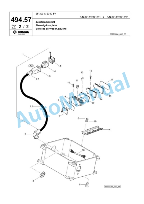 Bomag BF 300 C S340 TV Paver Spare Parts Catalogue 00800717 4 Bomag BF 300 C S340 TV Paver Spare Parts Catalogue 00800717-4