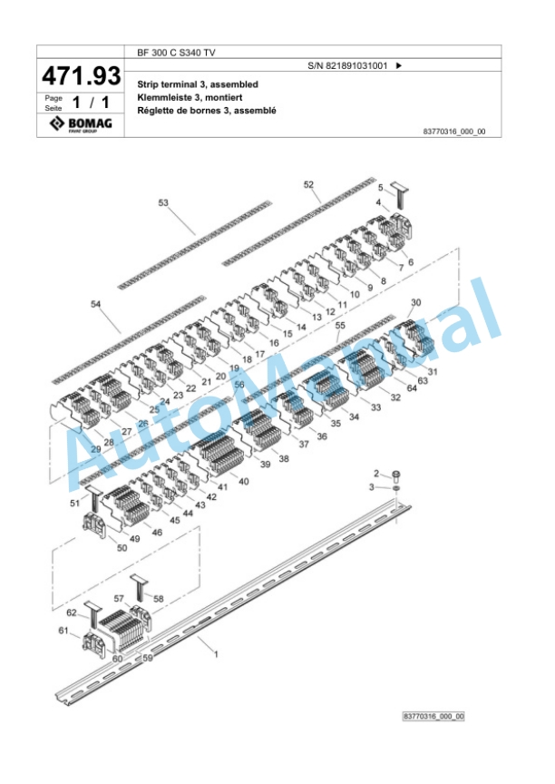 Bomag BF 300 C S340 TV Paver Spare Parts Catalogue 00824191 2 Bomag BF 300 C S340 TV Paver Spare Parts Catalogue 00824191-2