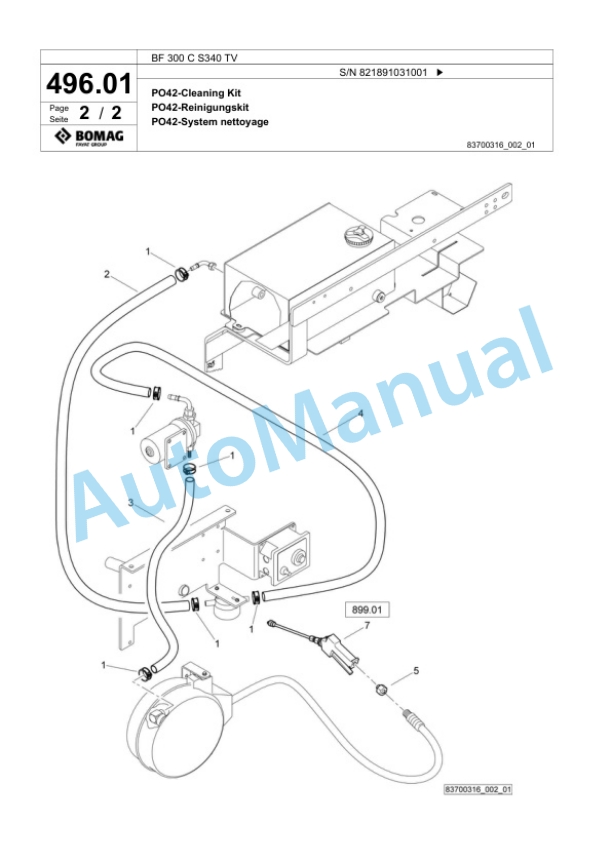 Bomag BF 300 C S340 TV Paver Spare Parts Catalogue 00824191 4 Bomag BF 300 C S340 TV Paver Spare Parts Catalogue 00824191-4