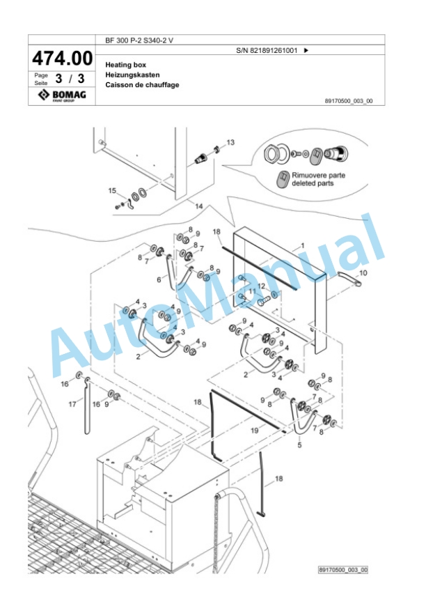 Bomag BF 300 P-2 S340-2 V Paver Spare Parts Catalogue 00825655 2 Bomag BF 300 P-2 S340-2 V Paver Spare Parts Catalogue 00825655-2