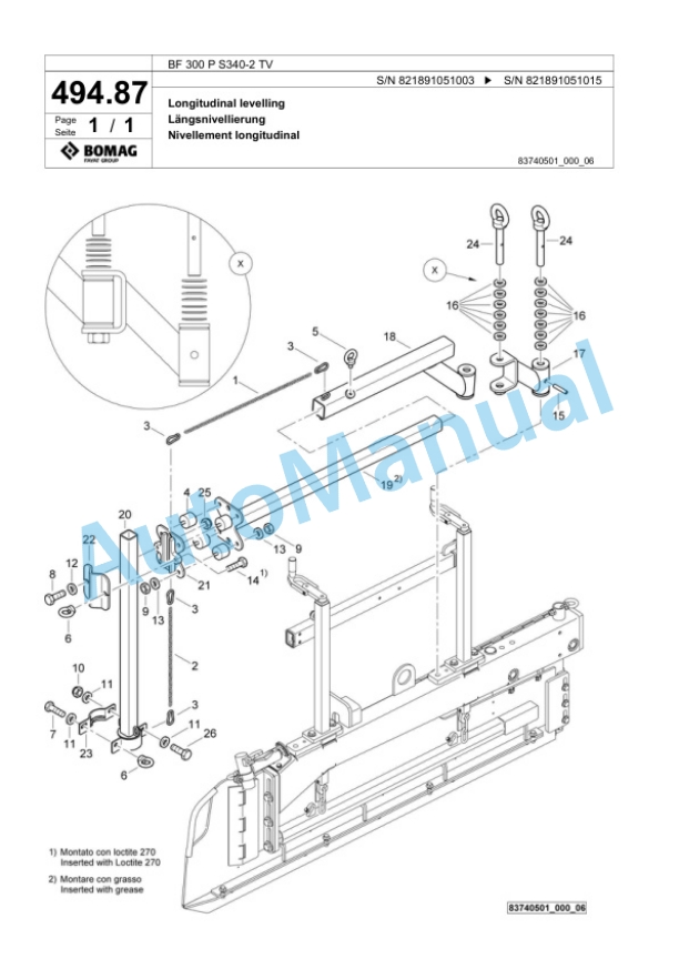 Bomag BF 300 P S340-2 TV Paver Spare Parts Catalogue 00800755 4 Bomag BF 300 P S340-2 TV Paver Spare Parts Catalogue 00800755-4