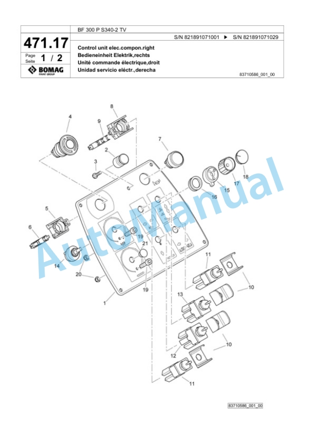 Bomag BF 300 P S340-2 TV Paver Spare Parts Catalogue 00800759 2 Bomag BF 300 P S340-2 TV Paver Spare Parts Catalogue 00800759-2